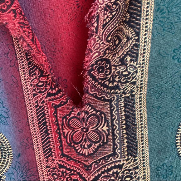 Vintage Sante Classics One Size Multicolor Boho Kaftan Dress Patio Artsy Maxi - Picture 5 of 14